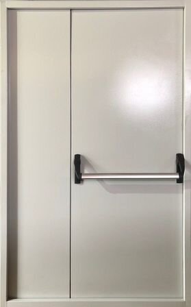 Полуторная глухая дверь Антипаника «Push-bar» EI 60 (9002 (Серо-белый))