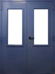 Двупольная дверь с остеклением более 25% EIW 60 (5014 (Голубино-синий))